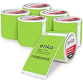 enKo [6 Rolls, 1800 Direct Thermal Labels] Green Colored Compatible for Dymo 30256 Label (2-5/16 x 4") Use with Dymo, Rollo Thermal Printer as Shipping & Mailing Labels