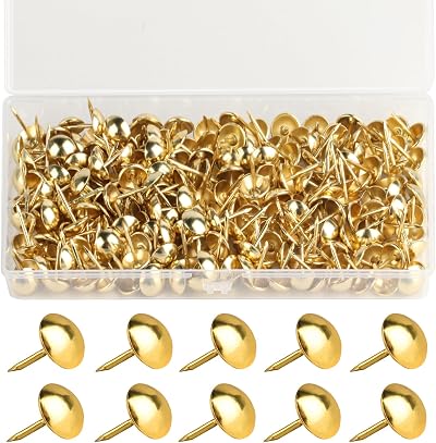 Yibaijia Antique Upholstery Tack Nails Gold 11x17 mm 320 pcs