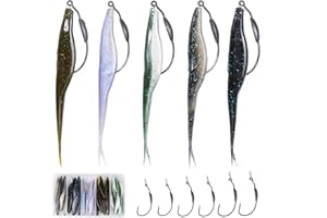 Bombrooster Fishing Baits Paddle Tail Swimbaits, 15pcs/25pcs/30pcs/40pcs Soft Plastic Lures Jerkbait for Bass Fishing