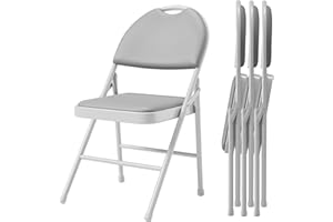 Garvee Commercial XL Folding Chair, Fabric Padded Metal Chair with Contoured Seat Back, 300 Lb. Weight Rating, Triple Braced 