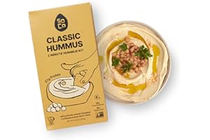 SOCO SEEDS OF COLLABORATION SoCo Classic 2-Minute Hummus Kit, Hummus Dip with 27-Gram Protein, Soaked and Cooked Chickpeas with Artisanal Tahini, Kosher Condiment, Non-GMO, 9.5 oz