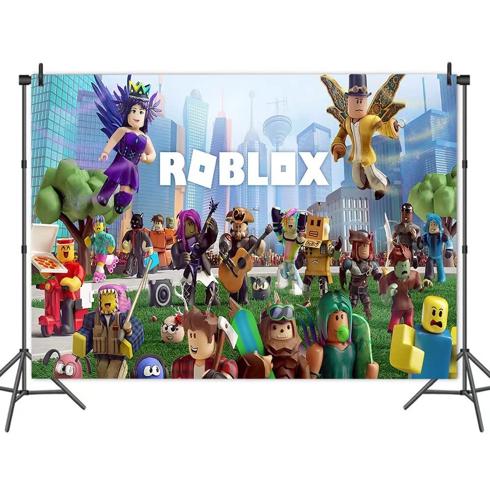 XL 150by100cm Roblox Birthday Party Decorations Backdrop Supplies UK multicoloured