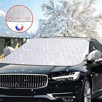 Scheibenabdeckung,DIAOCARE Auto Frontscheibe Abdeckung Frostabdeckung Windschutzscheiben Abdeckung Winter,Magnet Fixierung Au
