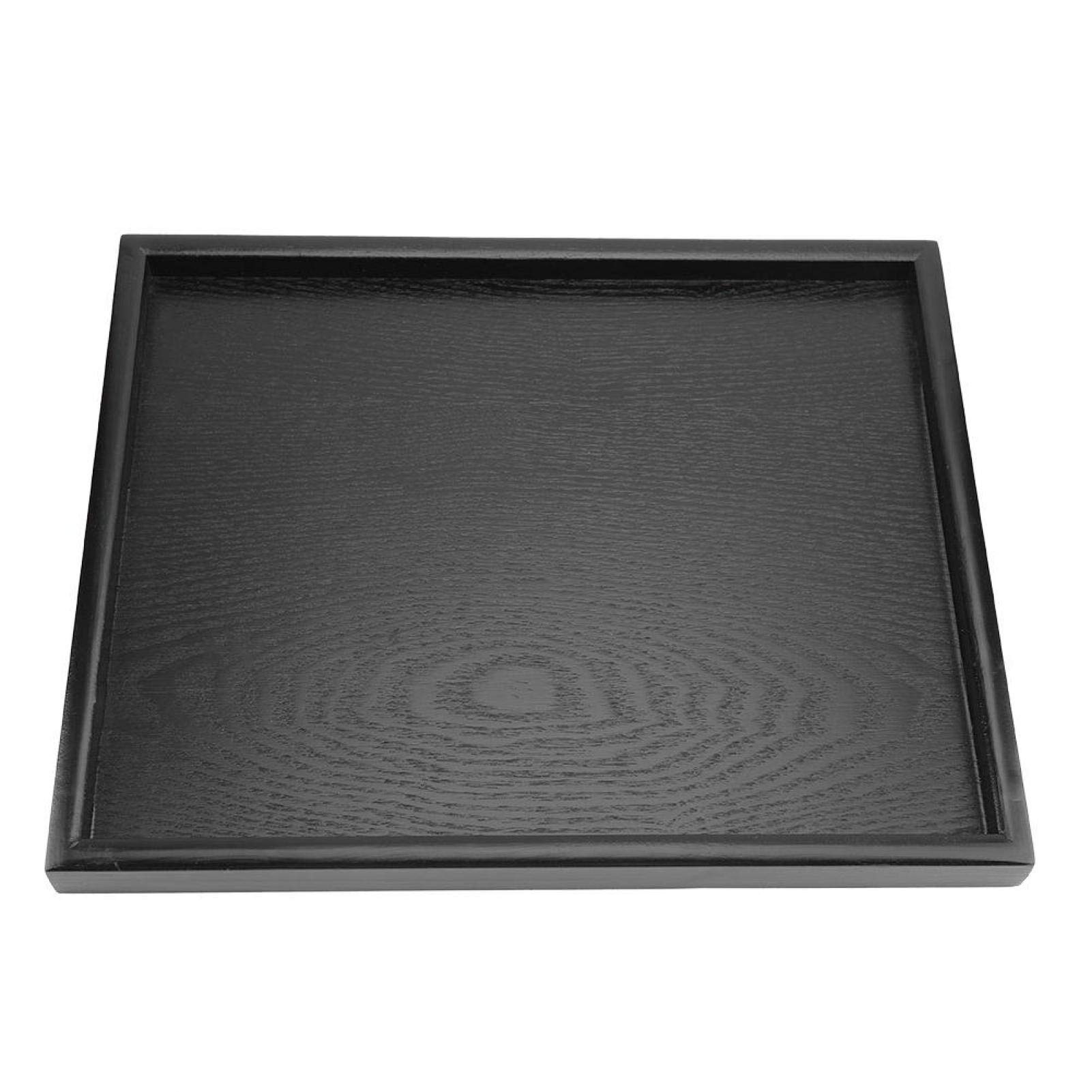 Wooden Serving Trays, Black Tea/drink Platter, Rectangular Wooden Coffee Table Tray Small Dinner Serving Tray Used in Bedroom Living Room Kitchen Hospital(30 * 24cm)