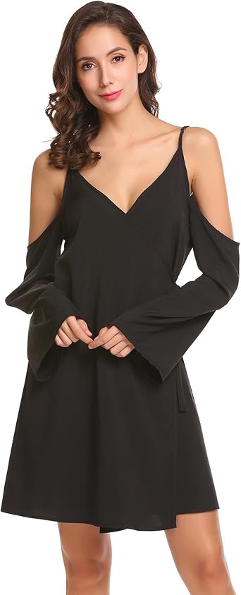 cold shoulder long sleeve dress