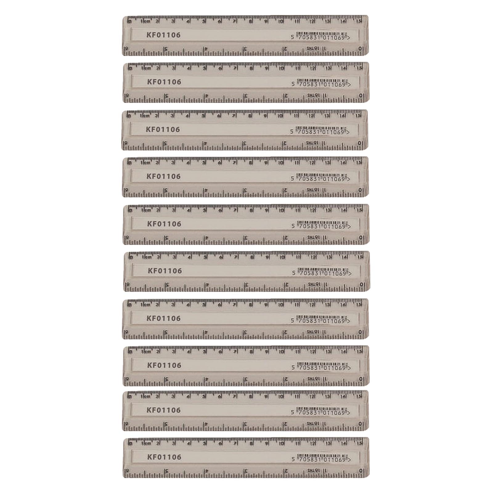 Q-Connect Acrylic Shatter Resistant Ruler 15cm Clear (Pack of 10)
