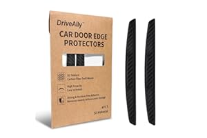 DriveAlly 4Pcs 3D Carbon Fiber Texture Car Door Edge Protector Trim Strip Anti-Scratch and Anti-Collision Side Door Protector