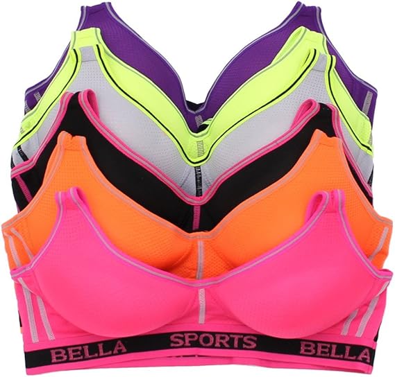 Exclusive NEW Neon 6 Pack Sports Bra at Amazon Women’s Clothing store