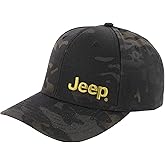 Jeep Officially Licensed Black Camo Hat | Structured Snapback Cap for Men | Ripstop Fabric