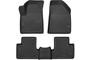 Husky Liners Weatherbeater Floor Mats | Fits 2015 - 2023 Jeep Cherokee | Front & 2nd Row, 3-pc Black - 99091