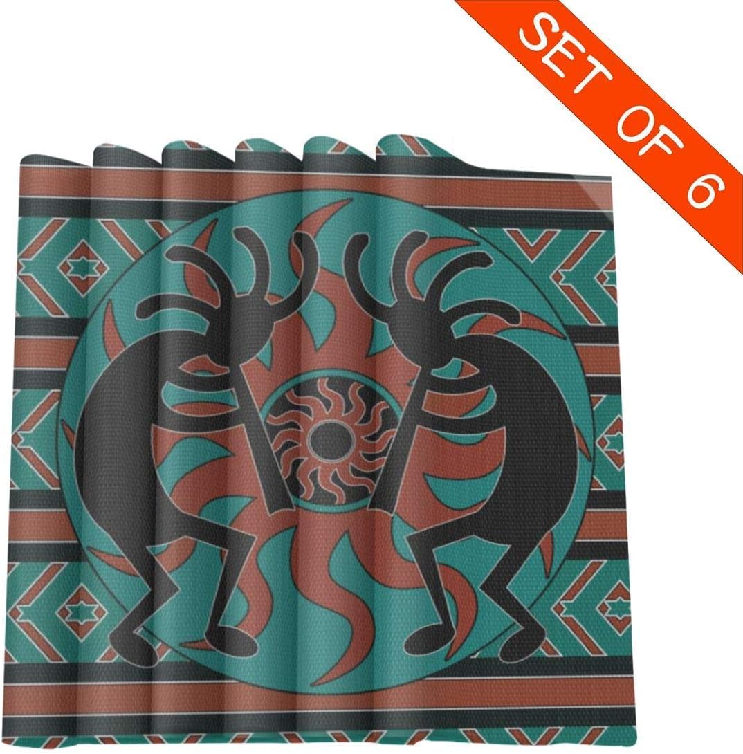 Tommy Warren Mantel Individual Teal Southwest Kokopelli Native American