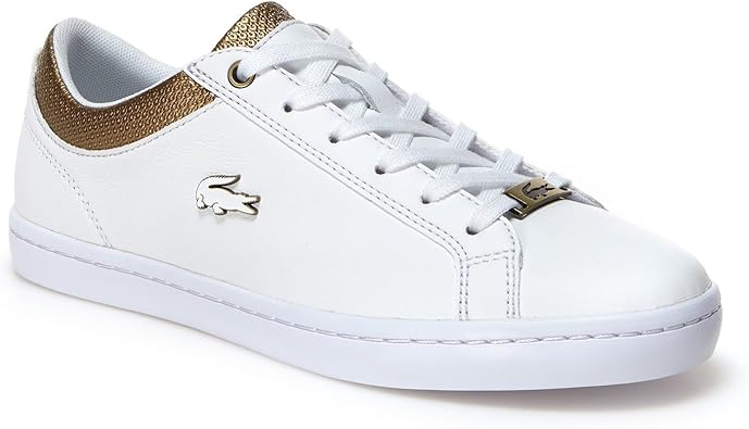 women's straightset leather trainers with golden croc