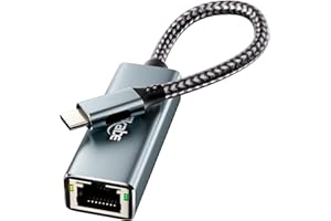 FAIRIKABE USB C to Gigabit Ethernet Adapter, RJ45 Type C Ethernet Converter, USB-C LAN Card NIC Adapter Supports Thunderbolt 3/4 for iPhone 15, Mac, MacBook Pro/Air, Laptop