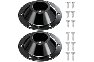 SFYHORK 2 PCS Ultra-Sturdy RV Table Base Mount, Premium Plastic Camper Table Leg Replacement Base with Stainless Steel Mounting Screws, Black