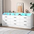 Amazon.com: Gyfimoie 9 Drawers Dresser for Bedroom with Power Outlet ...