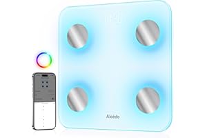 Alcedo Smart Body Fat Scale, Digital Scale with BMI, Fat Percentage, Muscle Mass, Color-Changing with Weight Variation, 400 lb, Bluetooth