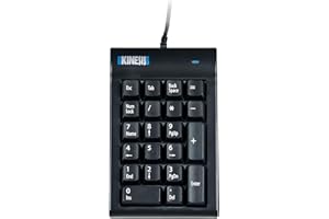Kinesis Low Force Tactile Numeric Keypad for PC, Black, Usb With 2 Port Hub