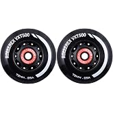 Rollerex VXT100 85A Kids RipStik/Inline Skate Wheels (2-pack w/bearings, spacers and washers) (Use on Hockey Roller Blades) - Can Be Used As RipStik Caster Board Wheel Replacements (72mm)