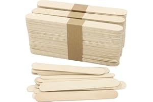WISYOK 5.9 Inch 120 Pcs Wood Craft Jumbo Sticks, Ice Cream Sticks, Popsicle Sticks, Ideal for Building Model, Handicraft