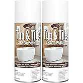 Tub and Tile Spray Paint White Gloss Waterproof Spray White Tile Paint Bathtub Refinishing Kit for Tiles Ceramic Porcelain Fiberglass Resurfacing Bathroom Walls Bathtubs Sinks Countertop Toilets Gloss