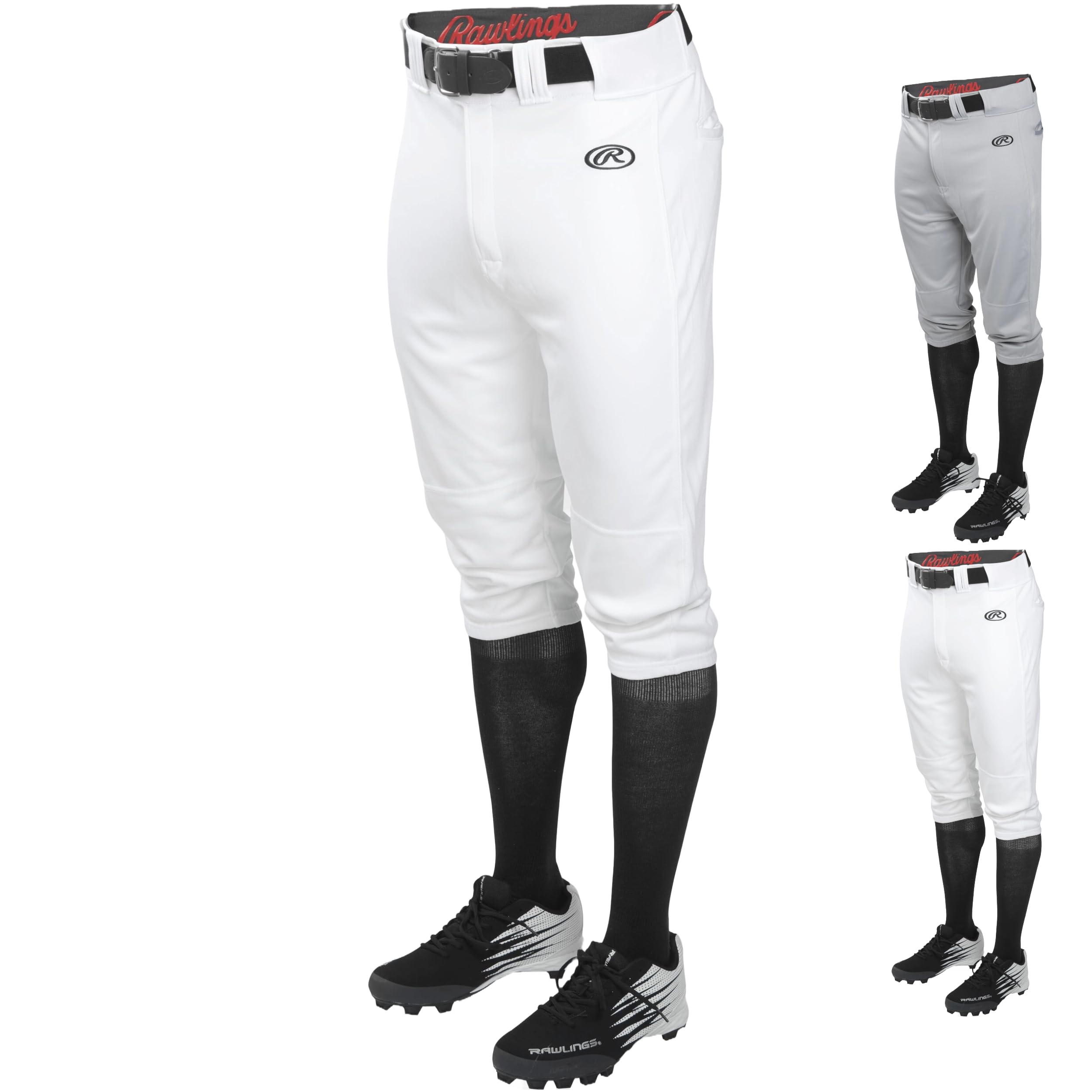 Photo 1 of Rawlings mens LAUNCH Series Baseball Pants | Knicker Fit | Adult Sizes | Solid | Multiple Colors White, Medium