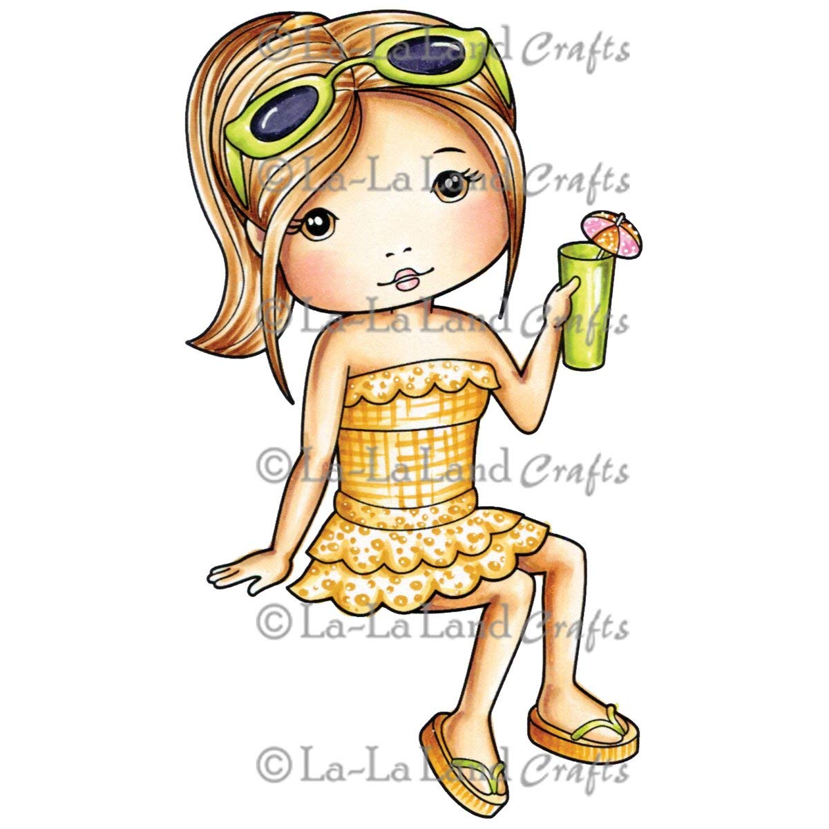 La-La Land Crafts La Land Cling Stamps 4.75 x 2.75-inch-at The Beach Molli