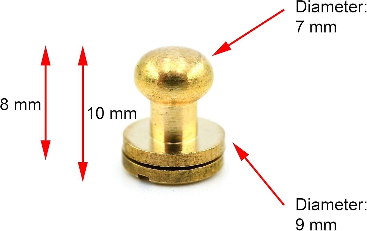 SILMEN Quality Solid Brass/Zinc Alloy Sam Browne/Round Head Button Stud Screw Rivets Decoration 10 pcs for Leathercraft DIY - Image 4