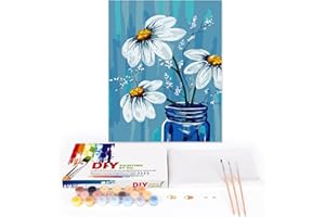 EFOTIML Paint by Numbers Kit for Adults Beginners & Kids Ages 8-12,1 Pack 16x20 inches Canva for Painting Kits for Adults in Colorful Box(Without Frame)-White Flowers and Vase