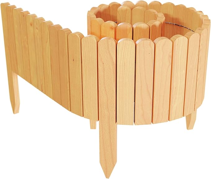 Floranica® Spiked Log Roll Border as Easy Plugin Fence, Palisade, 203