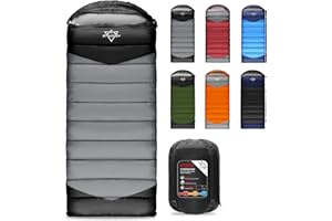 ETGLCOZY Sleeping Bag for Adults Cold Weather & Warm, Lightweight Backpacking Camping Hiking Essentials Gear for Kids 10-12 Girls Boys Compact w/Compression Sack Indoor Outdoor Sleep Must Haves