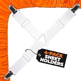 5 STARS UNITED Bed Sheet Holder Corner Straps, 4 pcs Adjustable Clips