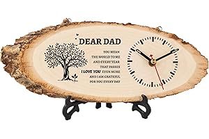 Calibron Gifts for Dad from Daughter Son, Dad Christmas Birthday Gift Ideas Wooden Clock, Personalized Dad Gift, Retirement Birthday Gifts for Dad DIY Clock Large