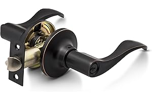 Berlin Modisch Entrance Lever Door Handle [Lock with Two Keys] for Office or Front Door with a Oil Rubbed Bronze Finish, Reversible for Right & Left Side, Entry Lever Classic Series