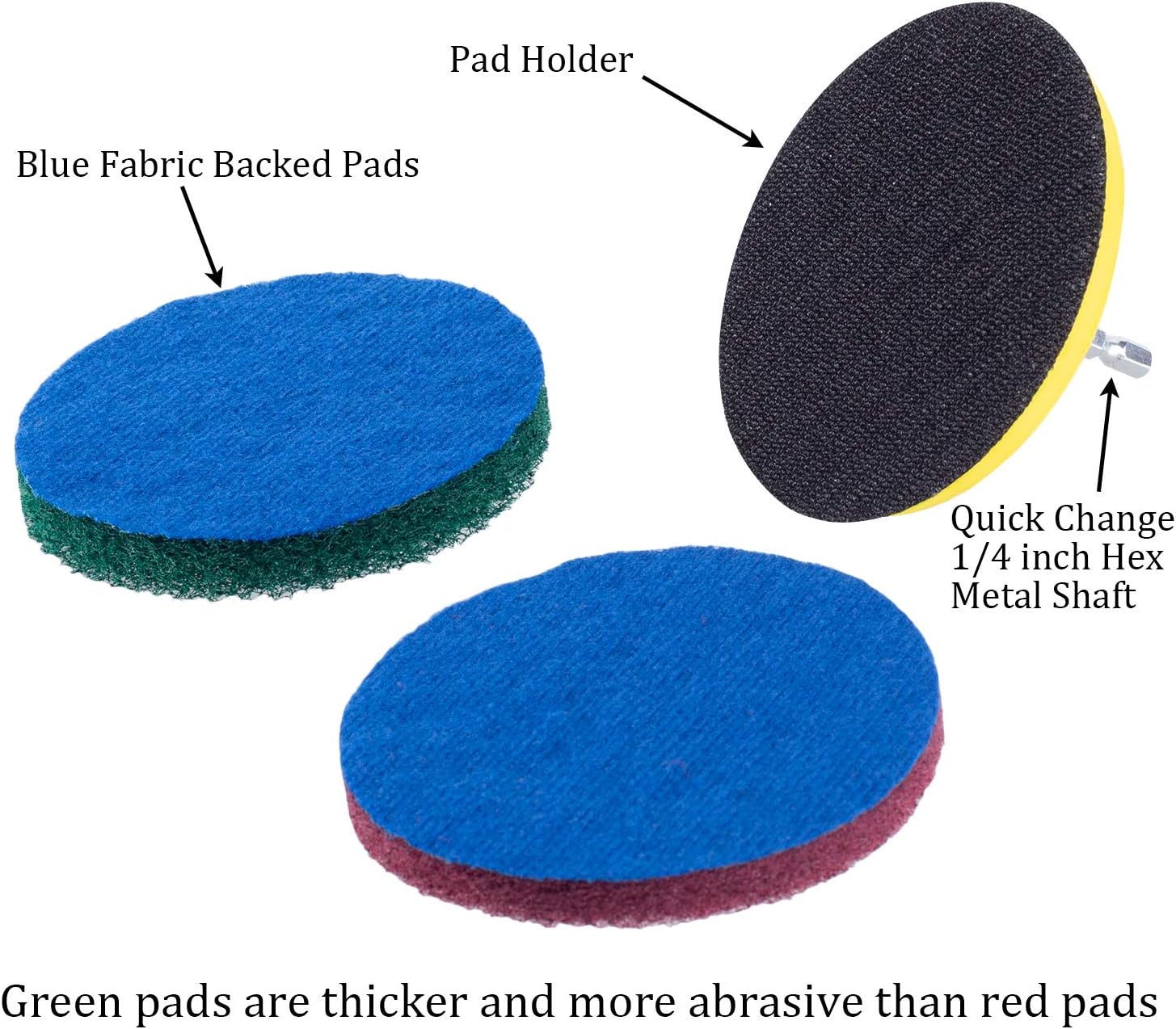 Kichwit 4 Inch Drill Power Scrubber Scouring Pads Cleaning Kit, Heavy Duty Household Cleaning Tool (Drill NOT Included) - Image 4