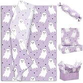 Whaline 80 Sheets Halloween Tissue Paper Light Purple Ghost Wrapping Paper for Home Party DIY Crafts Supplies, 14 x 20 Inch