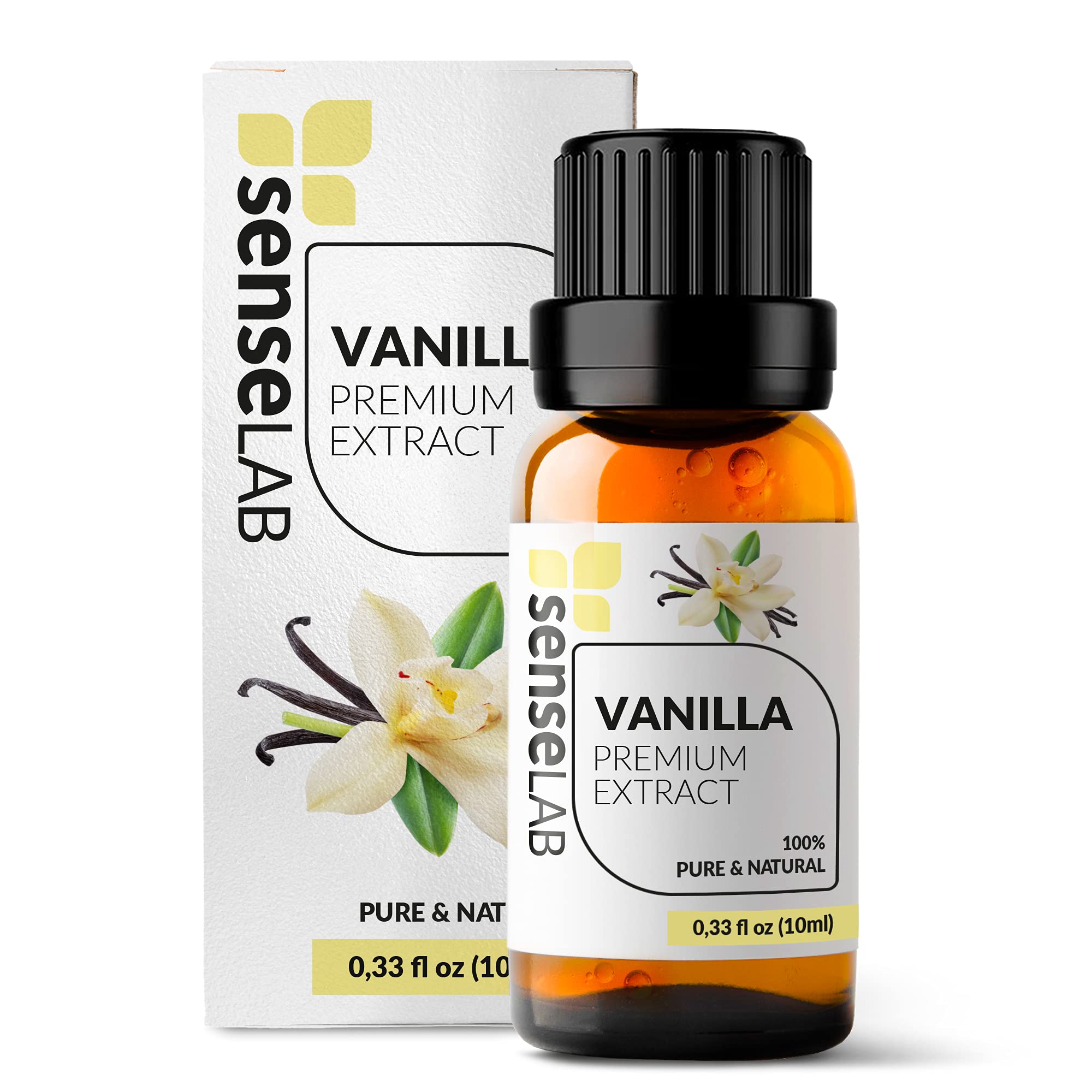 SenseLAB Vanilla Oleoresin Essential Oil - 100% Pure Extract Vanilla Oil Therapeutic Grade Essential Oils - for Diffuser and Humidifier - Relaxing, Soothing Oil - Aromatherapy Oils (10 ml)