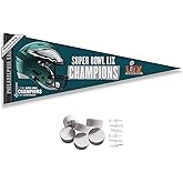 Philadelphia Eagles Super Bowl Champions Pennant Banner and Wall Tack Pads