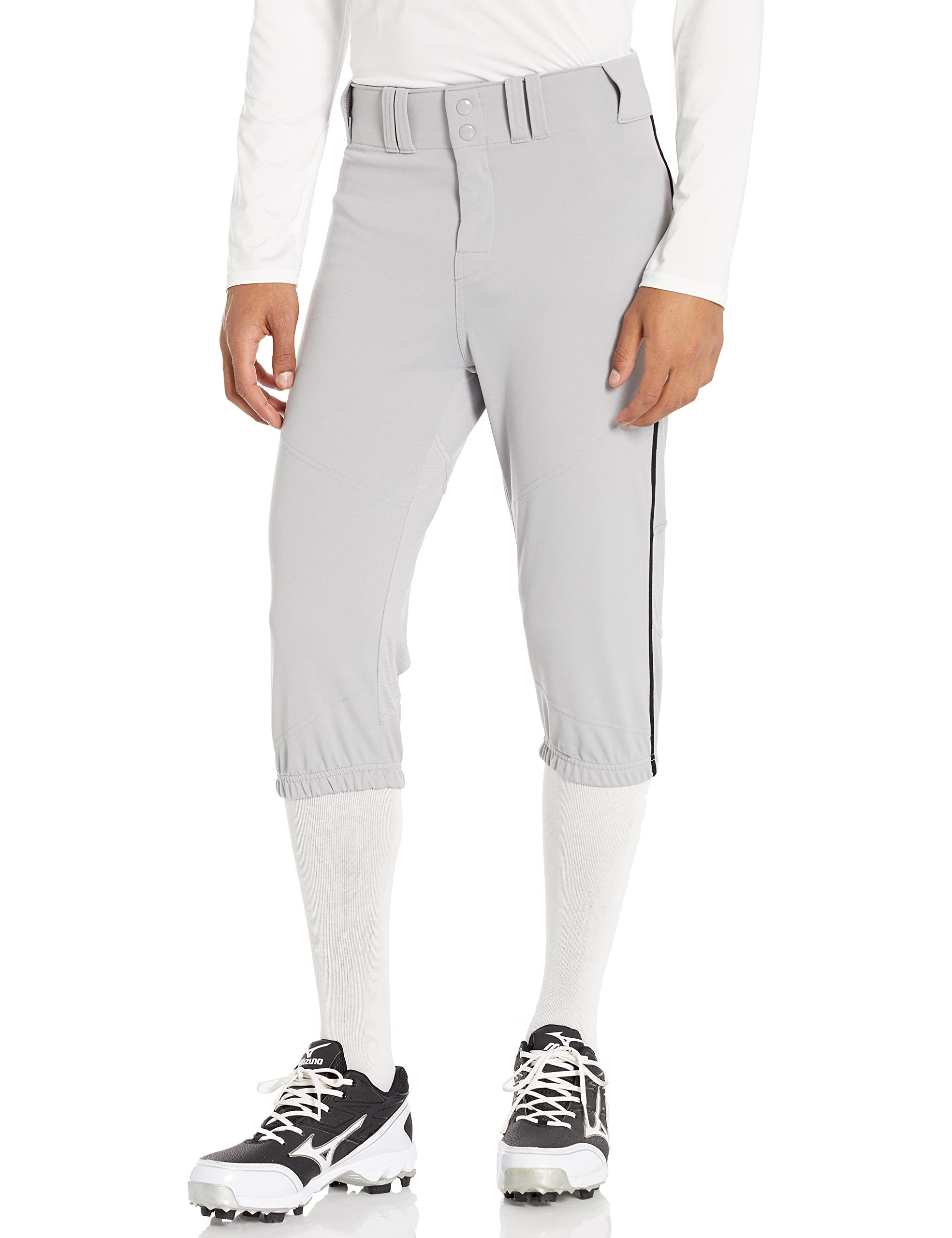 Alleson Athletic Men’s Crush Knicker Braided Pant, Grey/Black, Medium