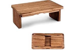 YERGOFE Folding Yoga Meditation Bench - Yoga Kneeling Bench for Adult, Wooden Zen Meditation Stool Kneeling Bench for Yoga Practice (Dark Brown)