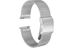 HARFINGTON Stainless Steel Mesh Watch Band Quick Release Metal Watch Strap Adjustable Fold Clasp Replacement Bands