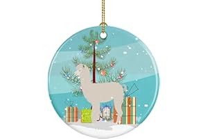 Caroline's Treasures Alpaca Christmas Ceramic Ornament, Teal Christmas Tree Hanging Decorations for Home Christmas Holiday, Party, Gift, 3 in, Multicolor