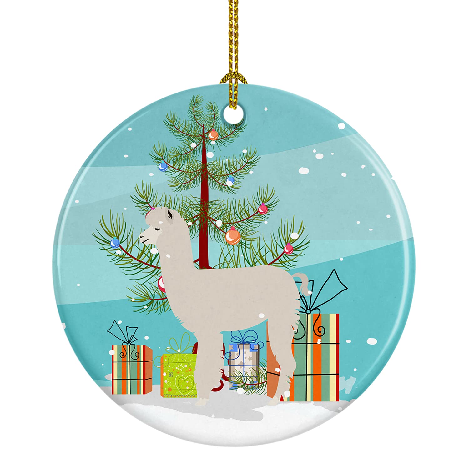 Caroline's Treasures Alpaca Christmas Ceramic Ornament