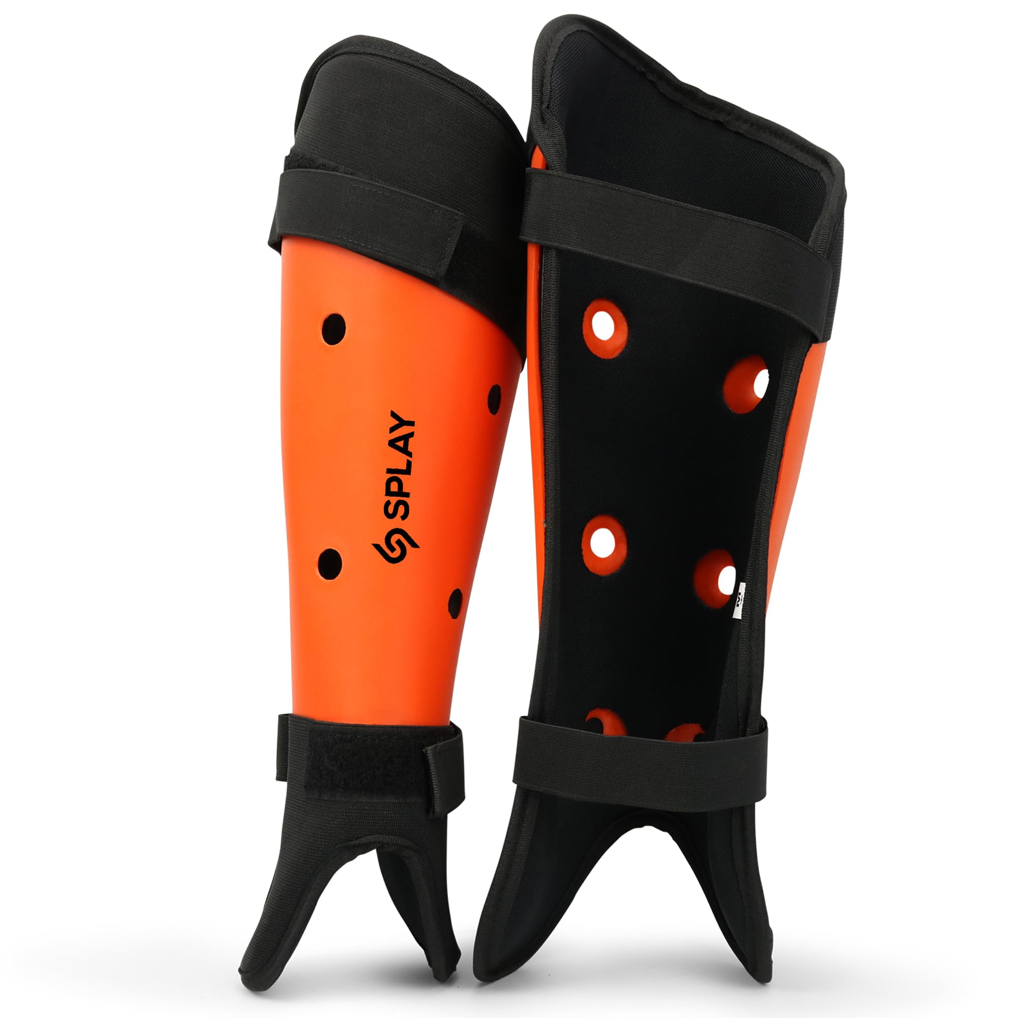 SPLAY Club Hockey Shin Pads, Size - Large - Shin Guard, Light & Durable Shell, Provides Protection to Pads, Strap for Tight Fit, Soft Foam Inner