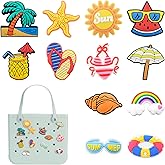 Yonuni 12pcs Charms for Bogg Bag, PVC Beach Charms for Simply Southern Totes, Insert Decorative for Handbag Beach Tote