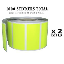 Royal Green Color Label Stickers Neon Yellow Rolls