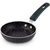 Frynest 5 Inch Mini Frying Pan Skillet (3.5-Inch Cookable Surface Area), Nonstick Aluminum Egg Pan for Single Eggs, Omelets and Breakfast, Compact Stovetop Cookware for Gas, Electric and Camping Use