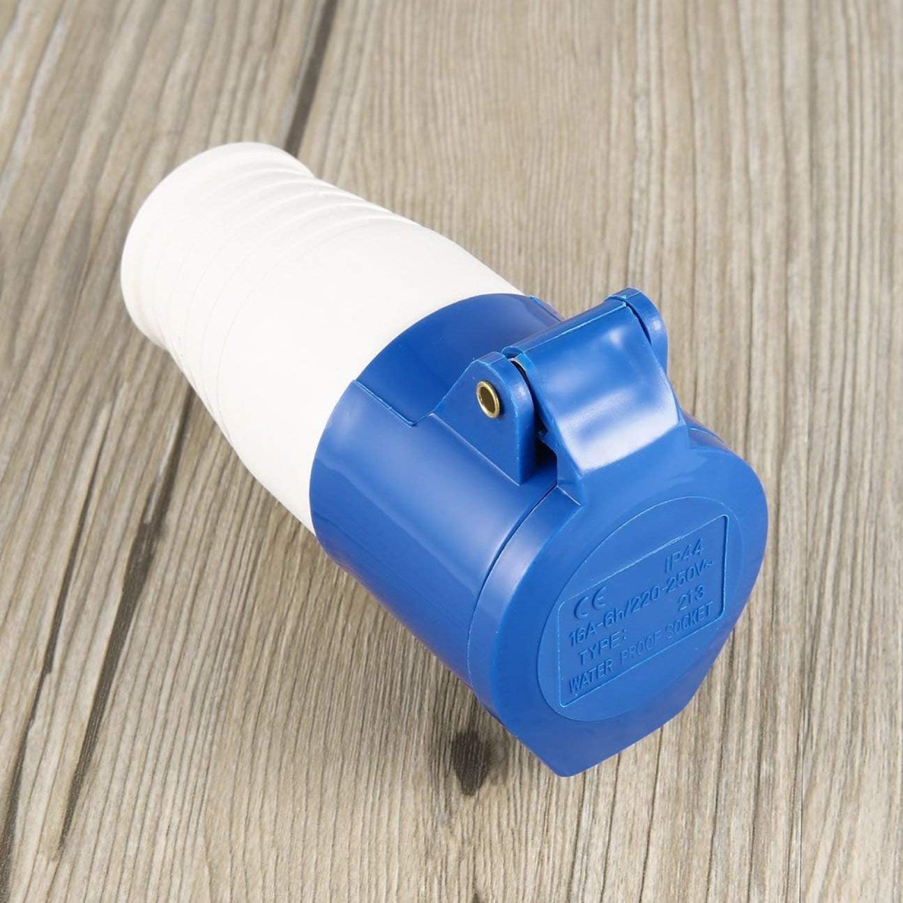 Blue 240V 16 Amp 3 PIN Industrial Plug & Wall Socket Waterproof IP44 2P+Earth