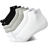 Calvin Klein Quarter Socks for Women - 6 Pack Cushioned Ankle Socks - Quarter Cut, Breathable, Lightweight, Athletic Design