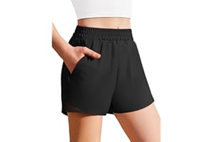 Zaclotre Athletic Shorts with Liner Zipper Pockets High Waisted Running Shorts Soccer Gym Sports Activewear for Kids