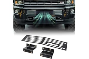 WOLFSTORM Lower Bumper Grille Insert Compatible with 2015-2019 Chevy Silverado 2500/3500/2500 HD/3500 HD, Steel Black Front B